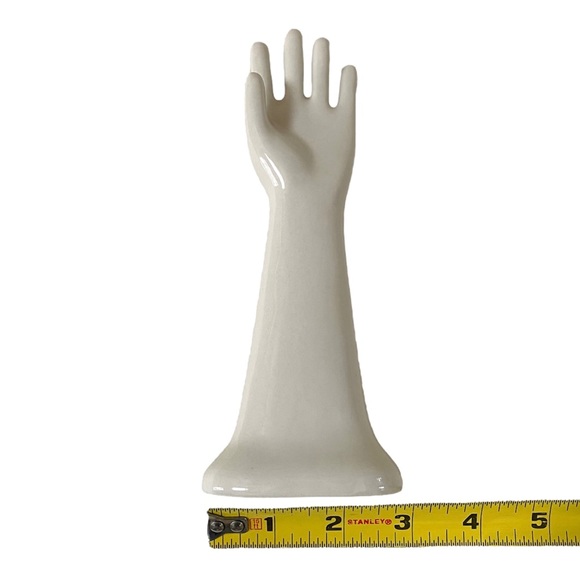 FISHS EDDY CERAMIC OFF-WHITE SMALL HAND FIGURINE 7 1/2”H x 2 3/4”L RARE FIND - Picture 5 of 6